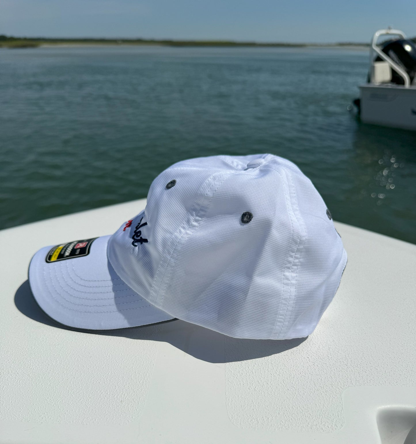 Lite Trail Cap - White w/ logo and flag