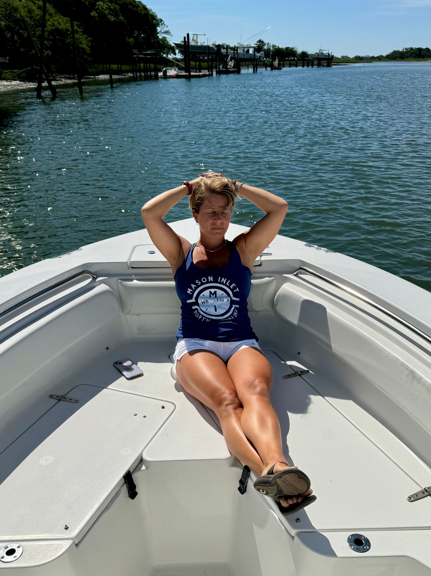 Mason Inlet Ladies Tank - Navy