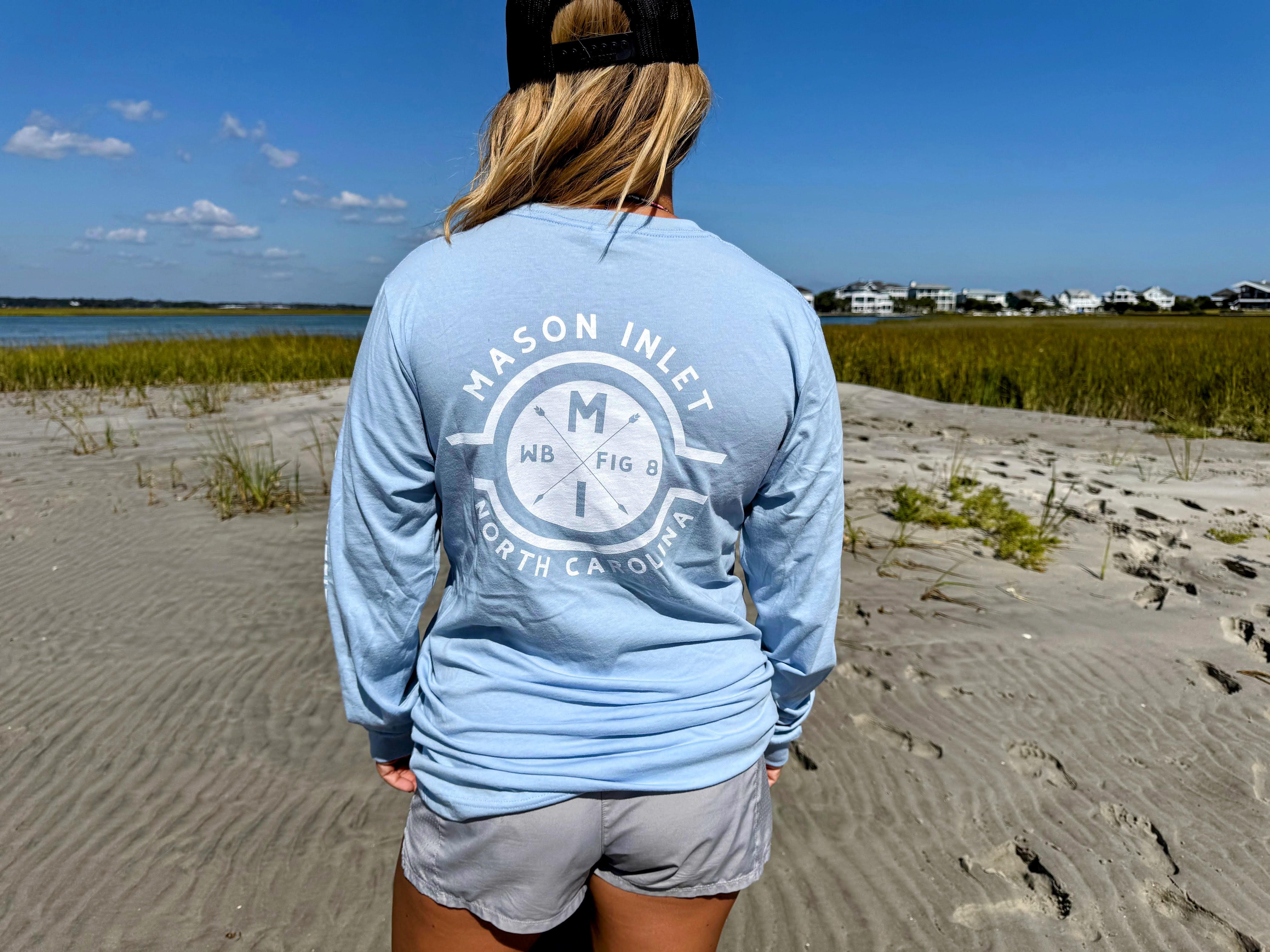 Long Sleeve Jersey Cotton T - Baby Blue - Classic Logo