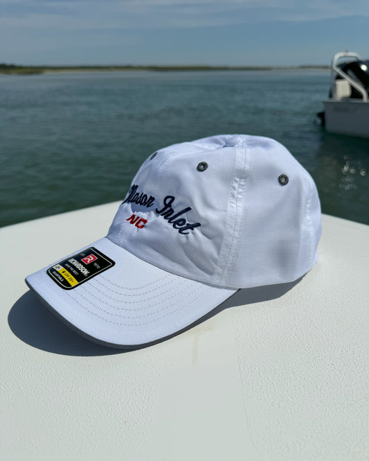 Lite Trail Cap - White w/ logo and flag