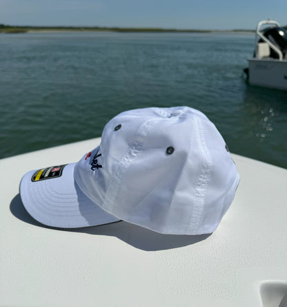 Lite Trail Cap - White w/ logo and flag