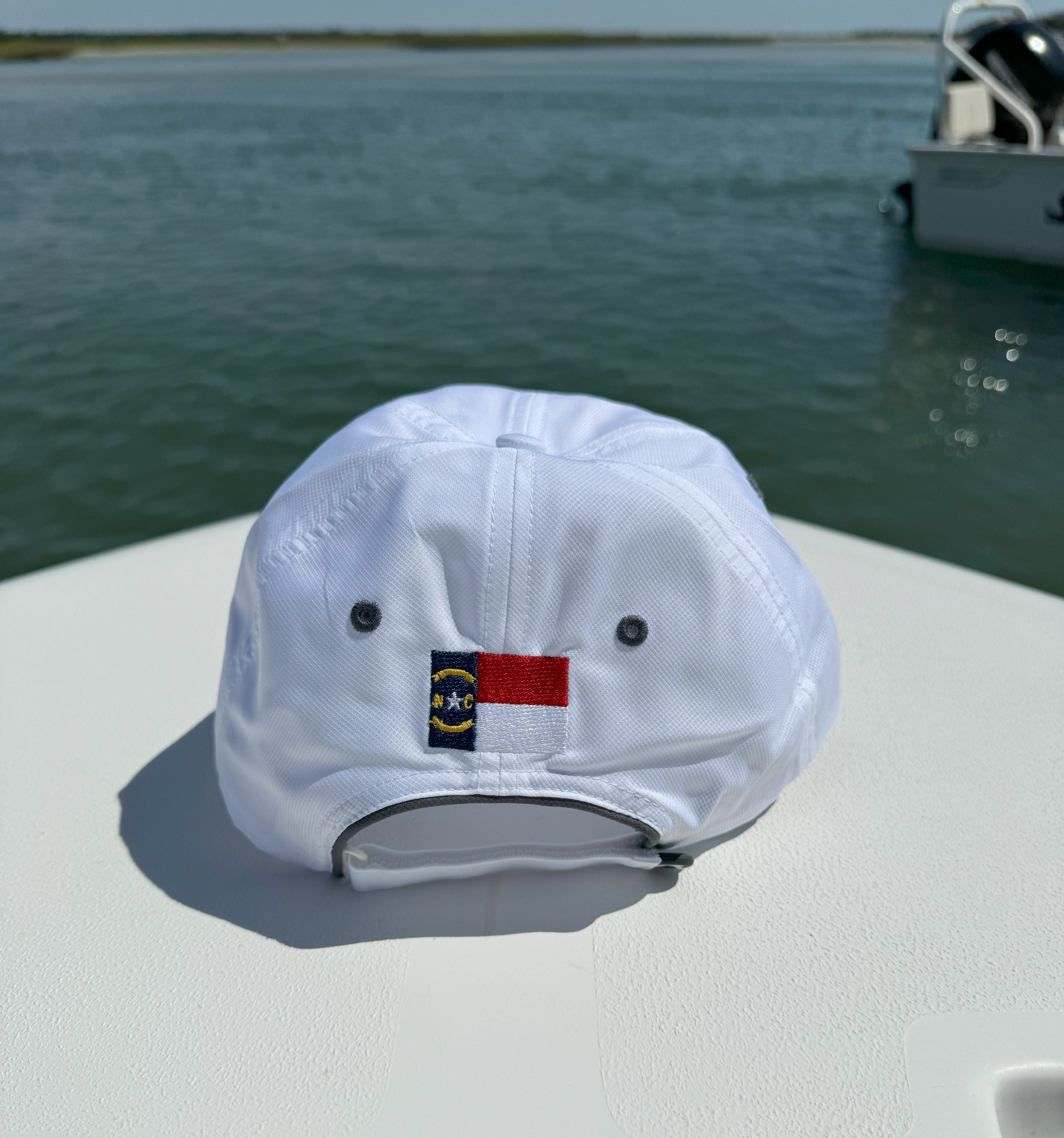 Lite Trail Cap - White w/ logo and flag