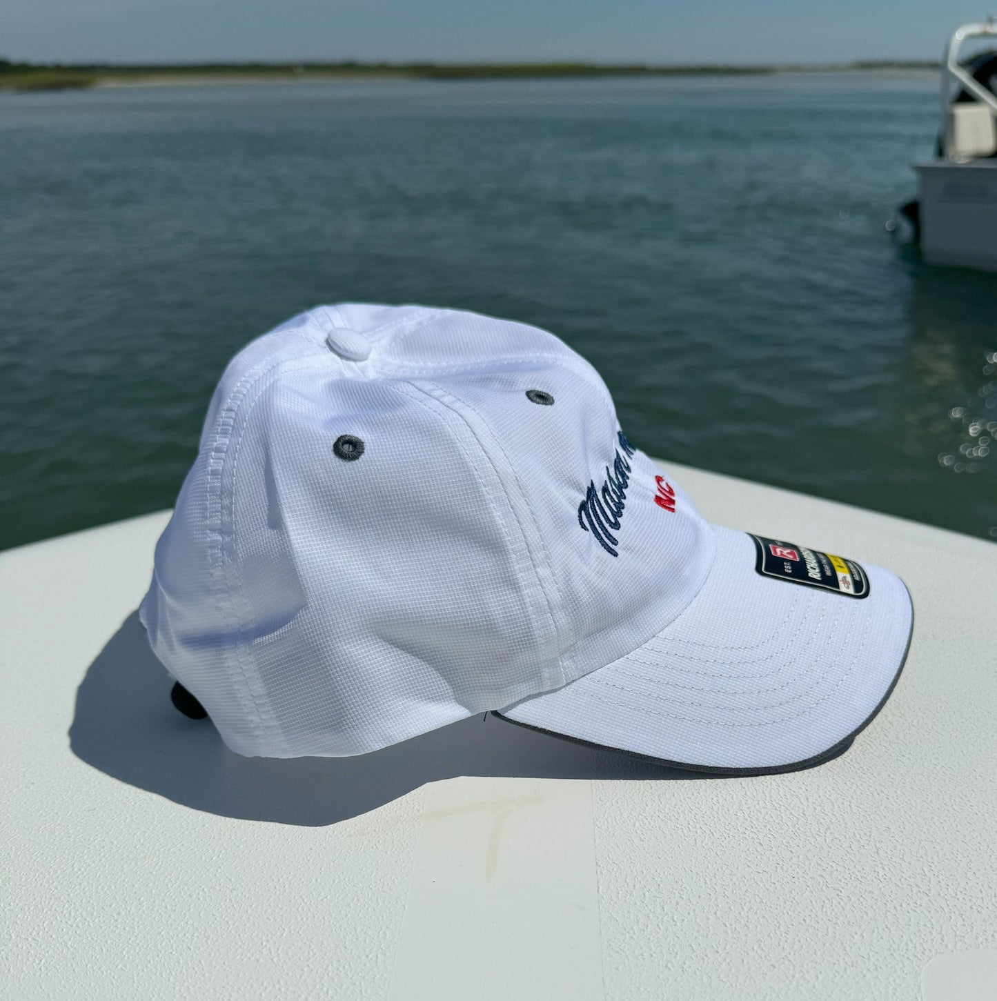 Lite Trail Cap - White w/ logo and flag