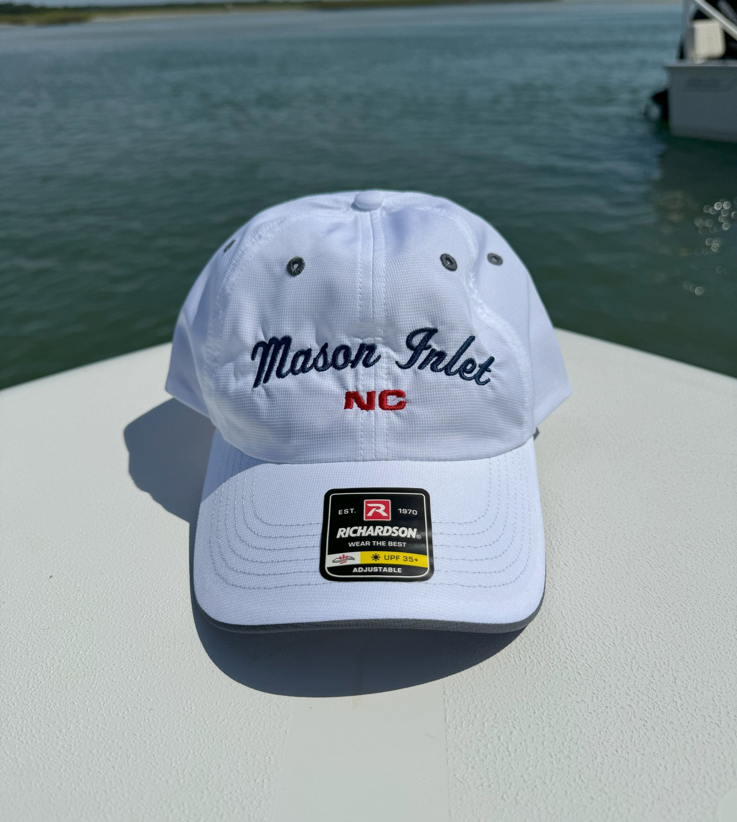 Lite Trail Cap - White w/ logo and flag